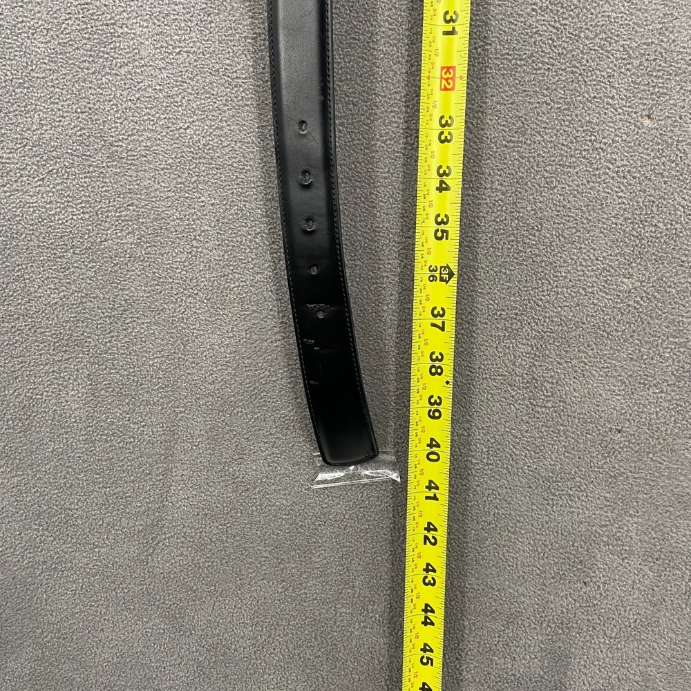 Salvatore Ferragamo Gancini Belt Mens 33 Black Calfskin Gold Tone Buckle 5 Hole - Picture 9 of 14